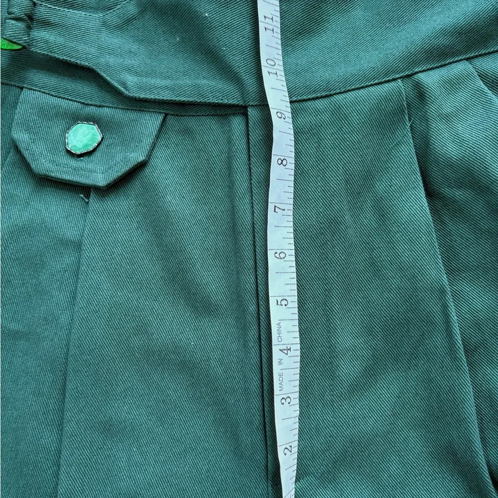 Pieces Uniques Le Pantalon Qwan Pleated Pants Gurkha Baggy Cotton Green M 32x32